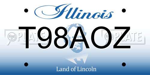 T98AOZ Illinois License Plate