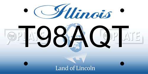 T98AQT Illinois License Plate