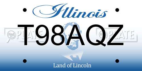 T98AQZ Illinois License Plate