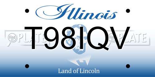 T98IQV Illinois License Plate