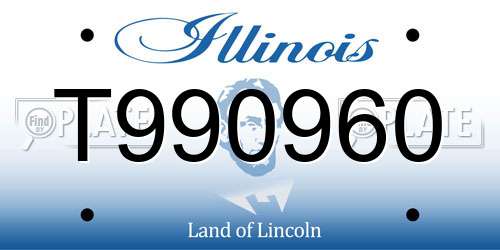 T990960 Illinois License Plate
