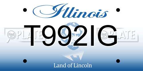 T992IG Illinois License Plate