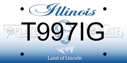 T997IG Illinois License Plate