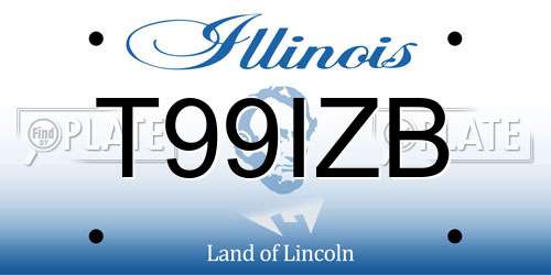 T99IZB Illinois License Plate
