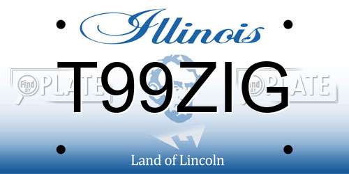 T99ZIG Illinois License Plate