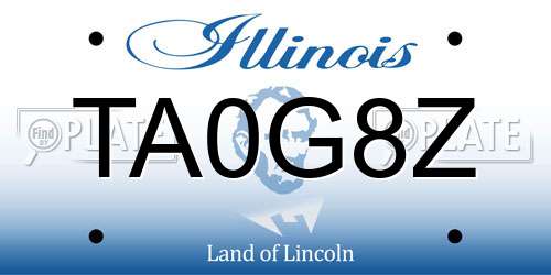 TA0G8Z Illinois License Plate
