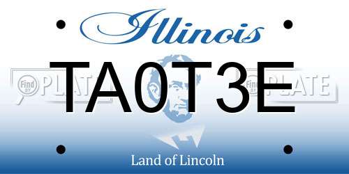 TA0T3E Illinois License Plate