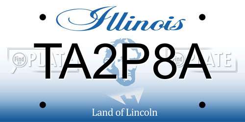 TA2P8A Illinois License Plate