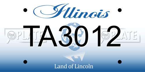 TA3012 Illinois License Plate