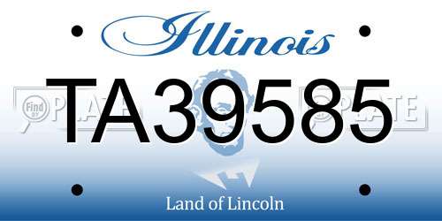 TA39585 Illinois License Plate