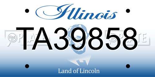 TA39858 Illinois License Plate