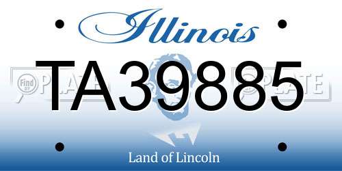 TA39885 Illinois License Plate