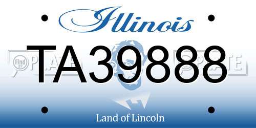 TA39888 Illinois License Plate