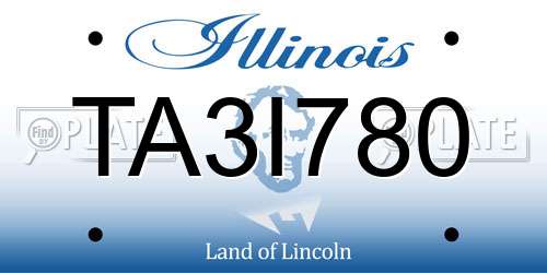 TA3I780 Illinois License Plate