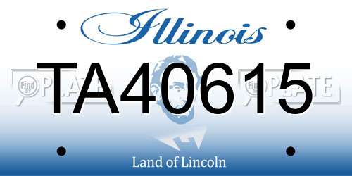 TA40615 Illinois License Plate
