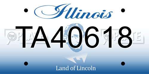 TA40618 Illinois License Plate