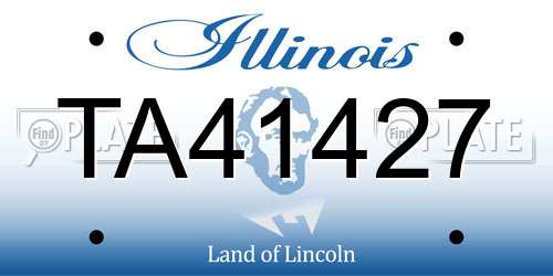 TA41427 Illinois License Plate