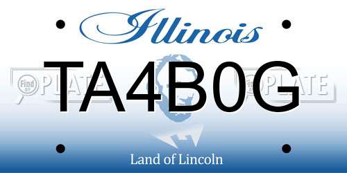 TA4B0G Illinois License Plate