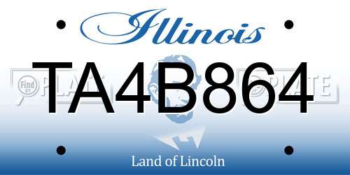 TA4B864 Illinois License Plate