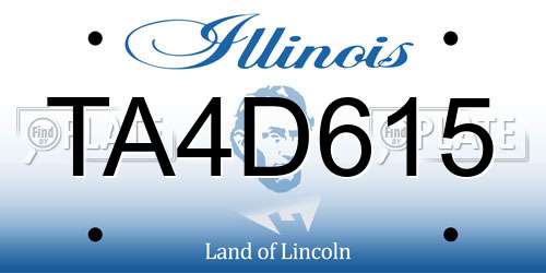 TA4D615 Illinois License Plate