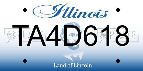 TA4D618 Illinois License Plate
