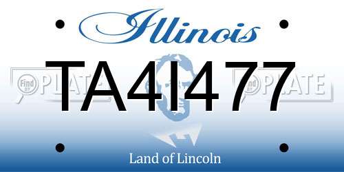 TA4I477 Illinois License Plate