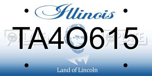 TA4O615 Illinois License Plate