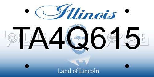 TA4Q615 Illinois License Plate