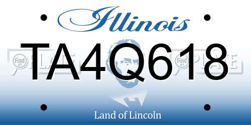 TA4Q618 Illinois License Plate