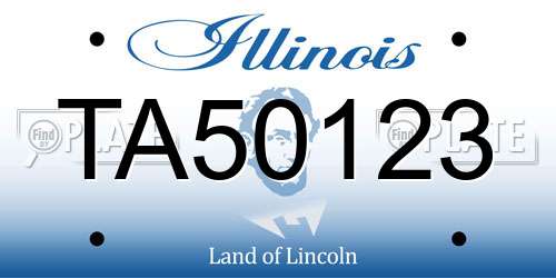 TA50123 Illinois License Plate
