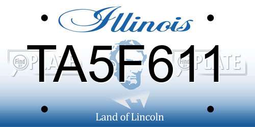 TA5F611 Illinois License Plate
