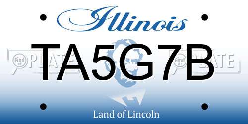 TA5G7B Illinois License Plate