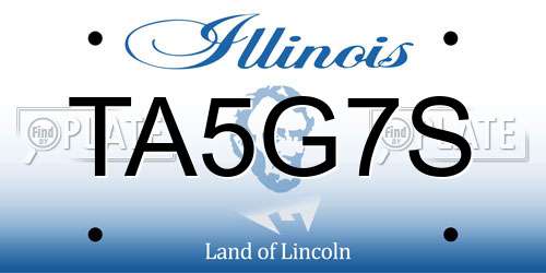 TA5G7S Illinois License Plate