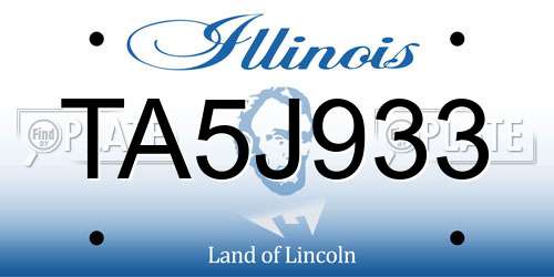 TA5J933 Illinois License Plate