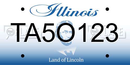 TA5O123 Illinois License Plate