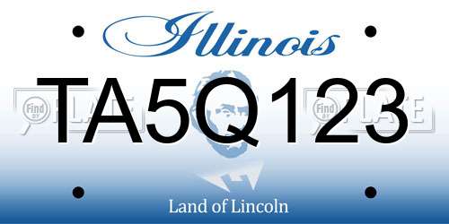 TA5Q123 Illinois License Plate