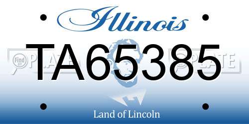 TA65385 Illinois License Plate