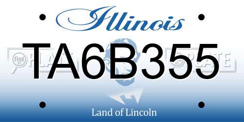 TA6B355 Illinois License Plate