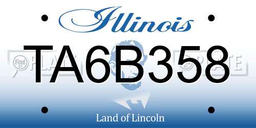 TA6B358 Illinois License Plate