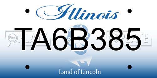 TA6B385 Illinois License Plate
