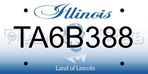 TA6B388 Illinois License Plate