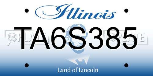 TA6S385 Illinois License Plate
