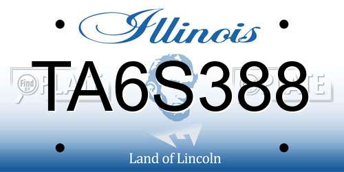 TA6S388 Illinois License Plate