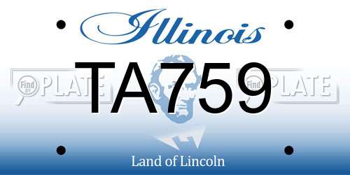 TA759 Illinois License Plate