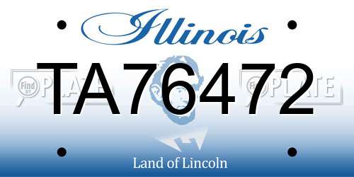 TA76472 Illinois License Plate