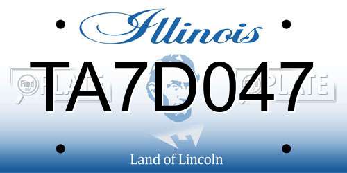 TA7D047 Illinois License Plate