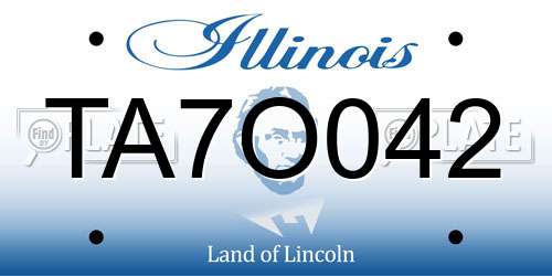 TA7O042 Illinois License Plate