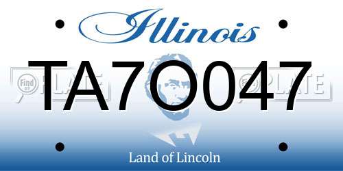 TA7O047 Illinois License Plate