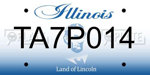 TA7P014 Illinois License Plate