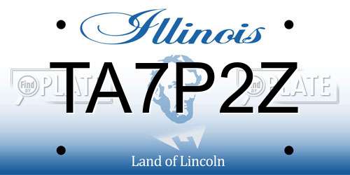 TA7P2Z Illinois License Plate